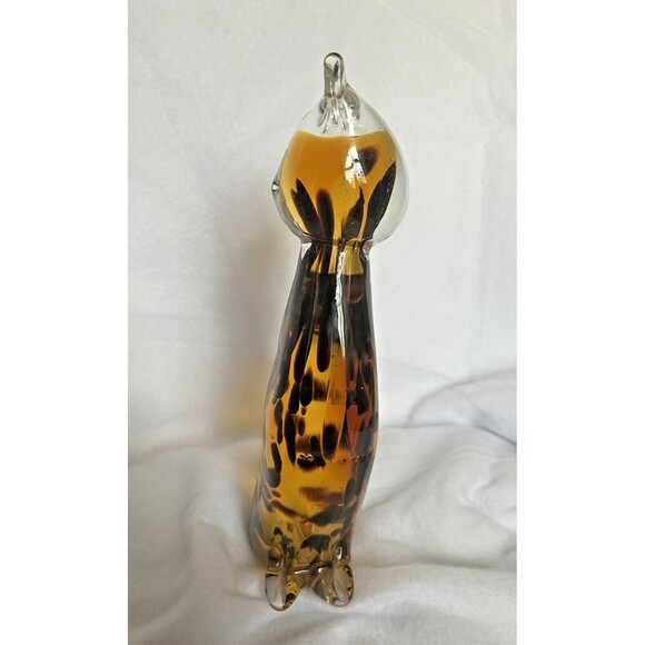 VINTAGE Fifth Ave Crystal Blown Glass Cat Figurine - Picture 3 of 5